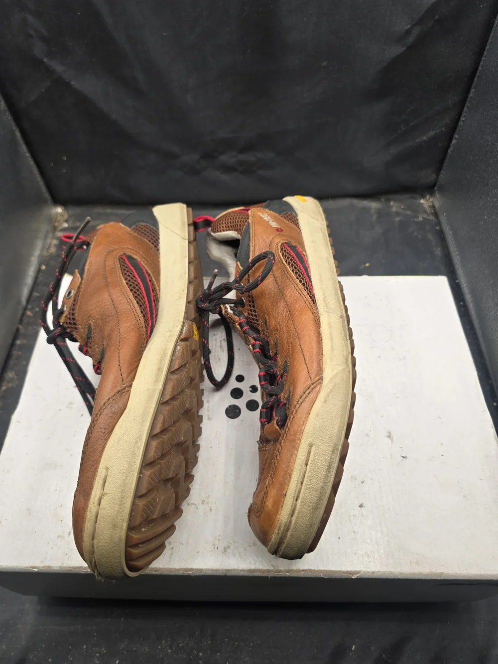 Hi-Tec‎ Brown Leather Lace-Up Derby with Black & Red Accents